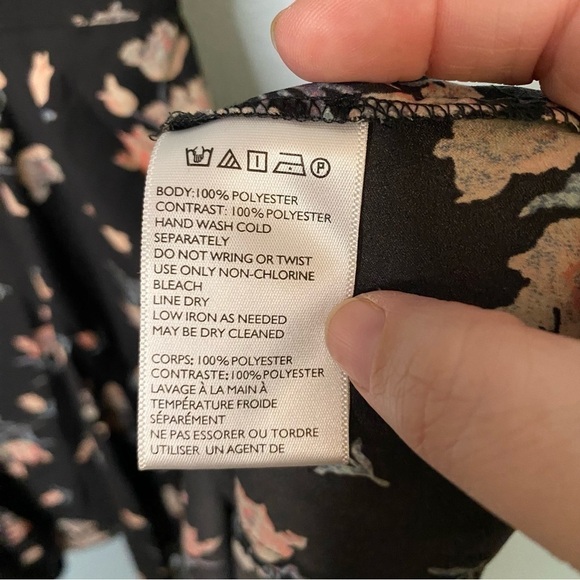 Urban Outfitters Kimchi Blue Black Floral Mini Dress Size M - Picture 6 of 6